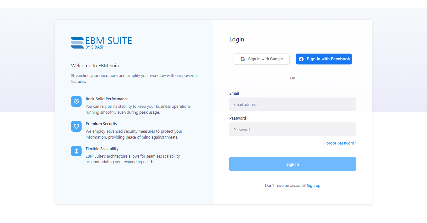 login to ebm suite