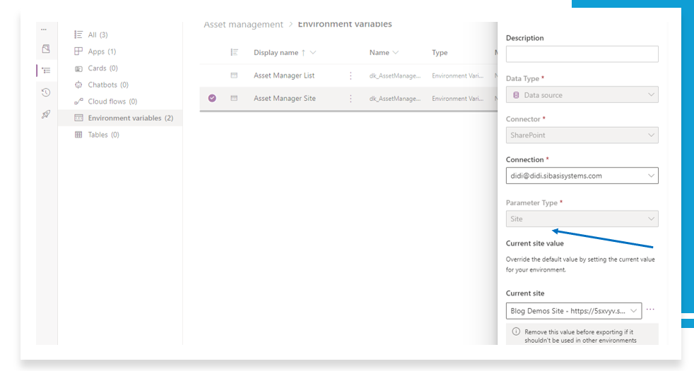 Creating SharePoint site environment variable