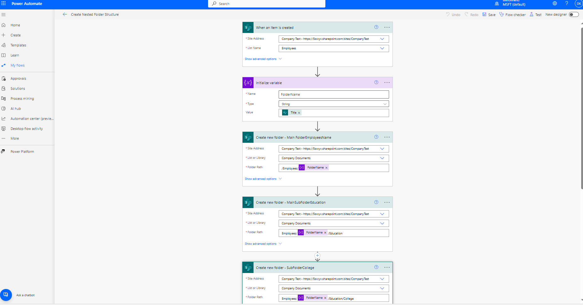 Flow Creation Steps