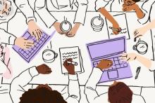 Image showing people seated around a table